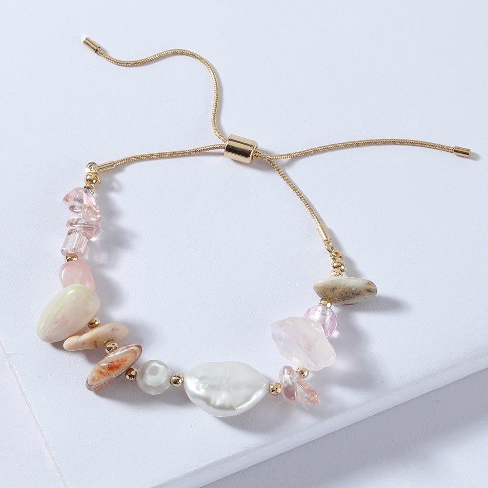 Natural Stone & Pearl Bracelet