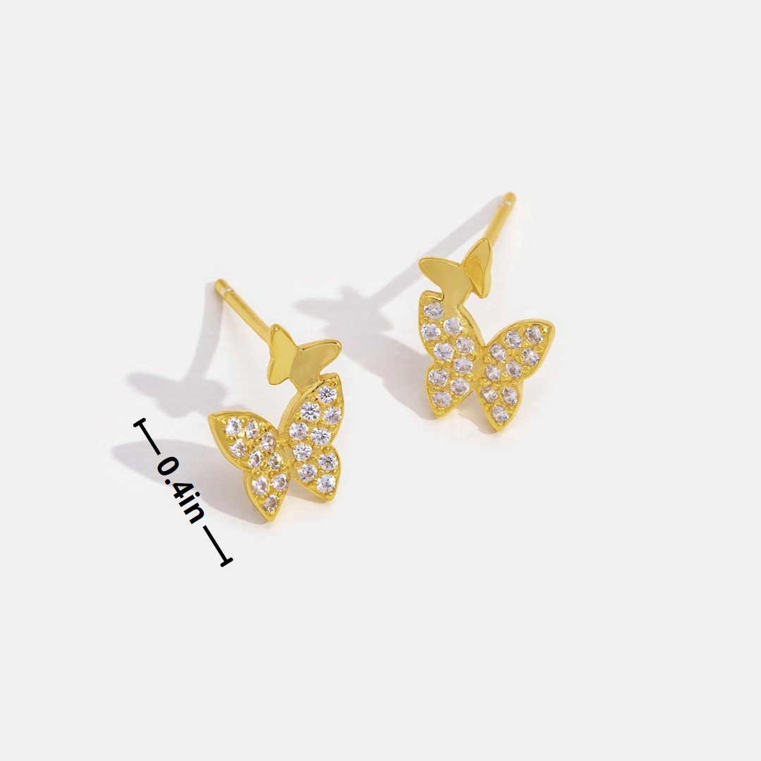 'New Beginnings' Gold Butterfly Earrings