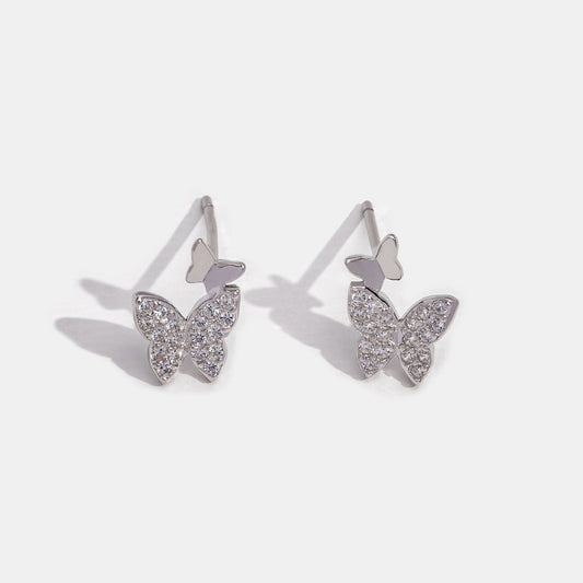 'New Beginnings' Silver Butterfly Earrings