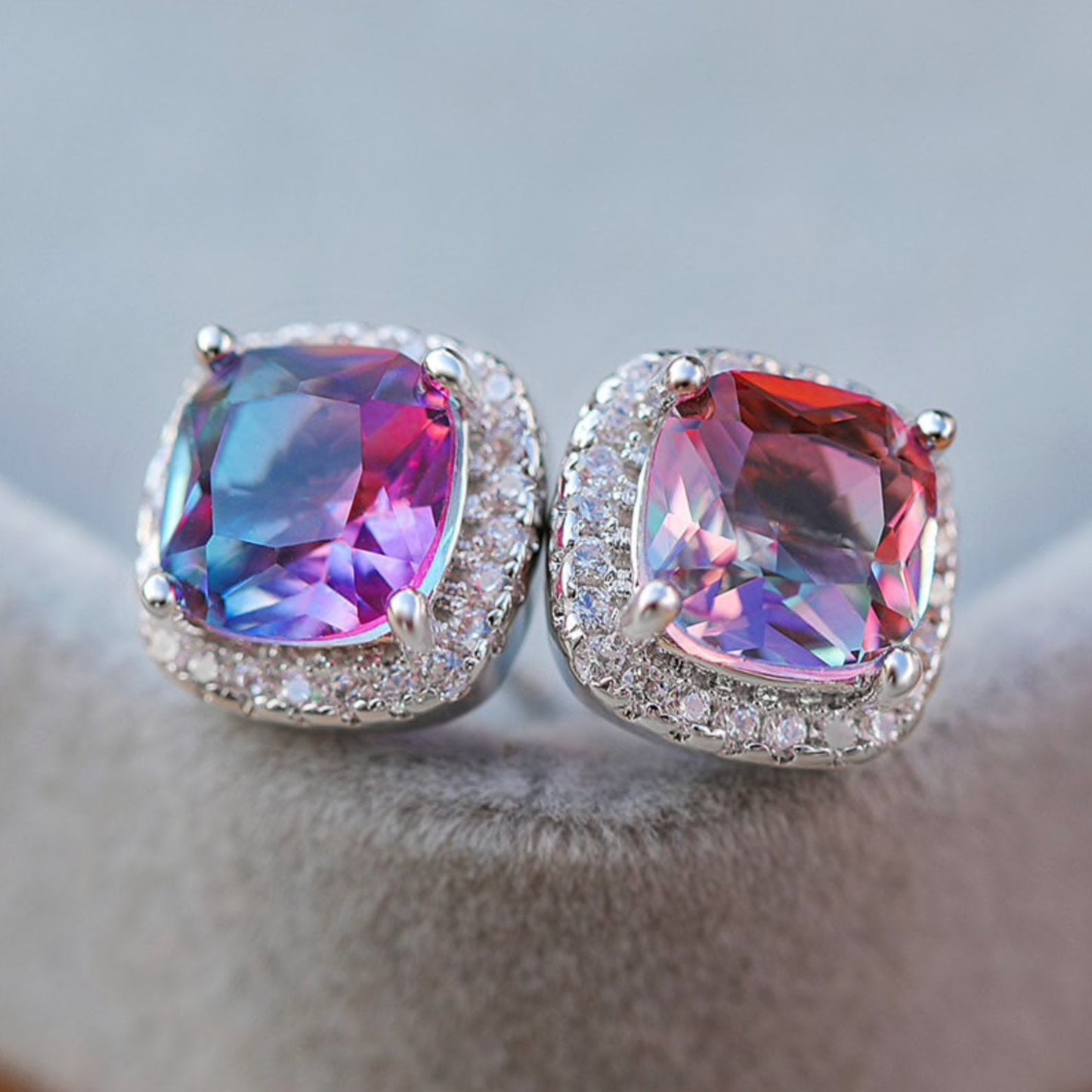 Ombre Rainbow Stud Earrings