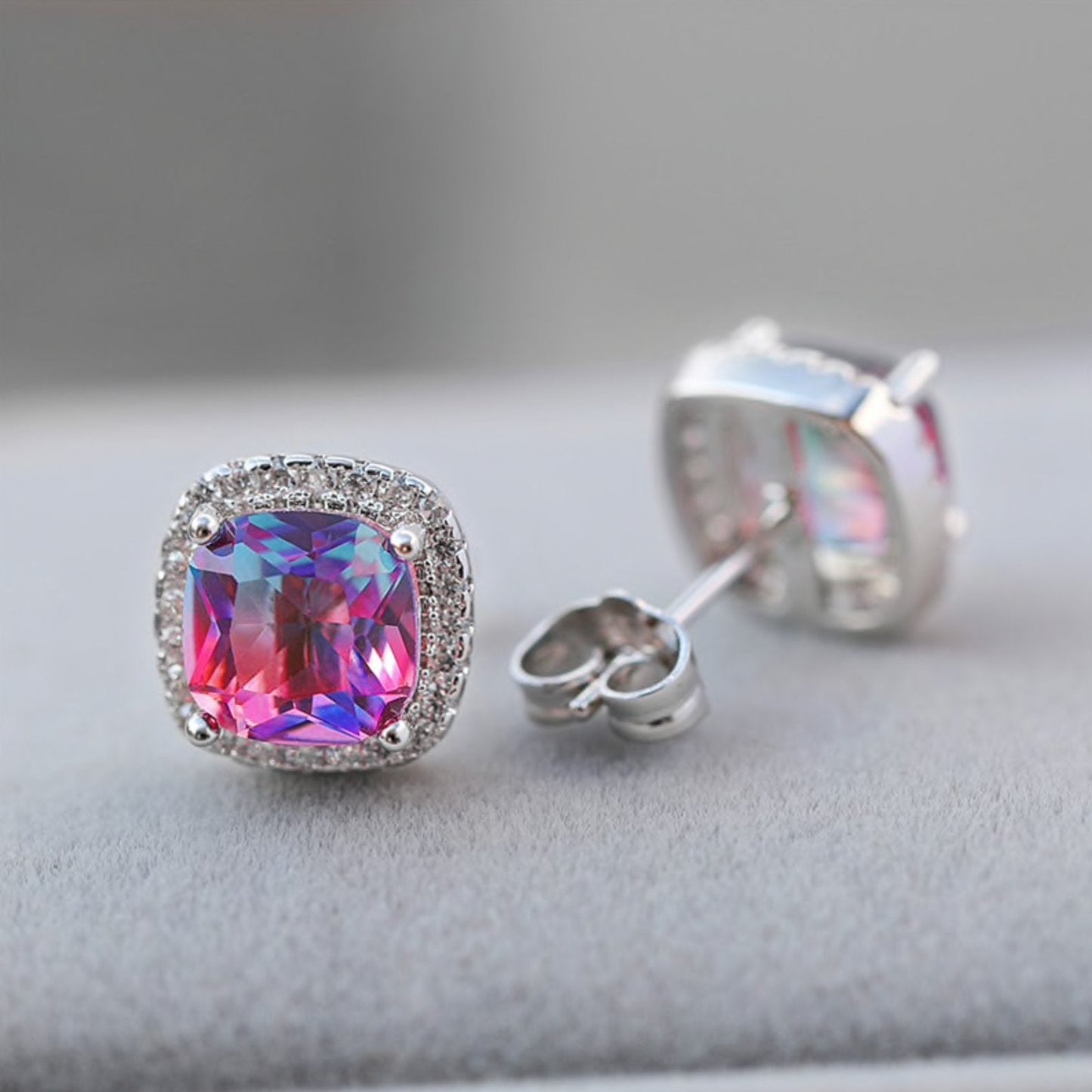 Ombre Rainbow Stud Earrings