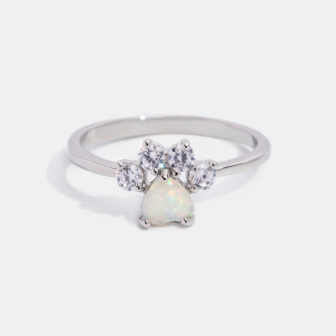 Opal & Crystal Paw Ring