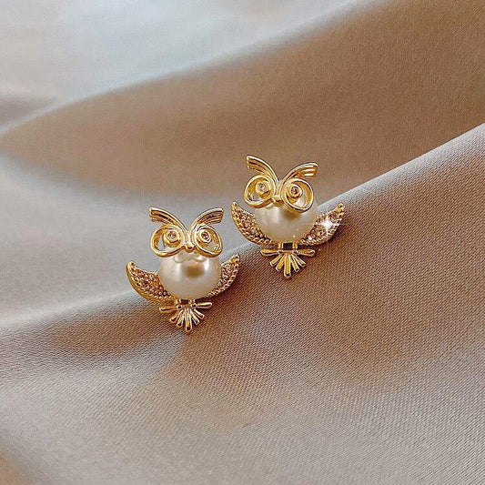 Hibou Perle Boucles D'oreilles