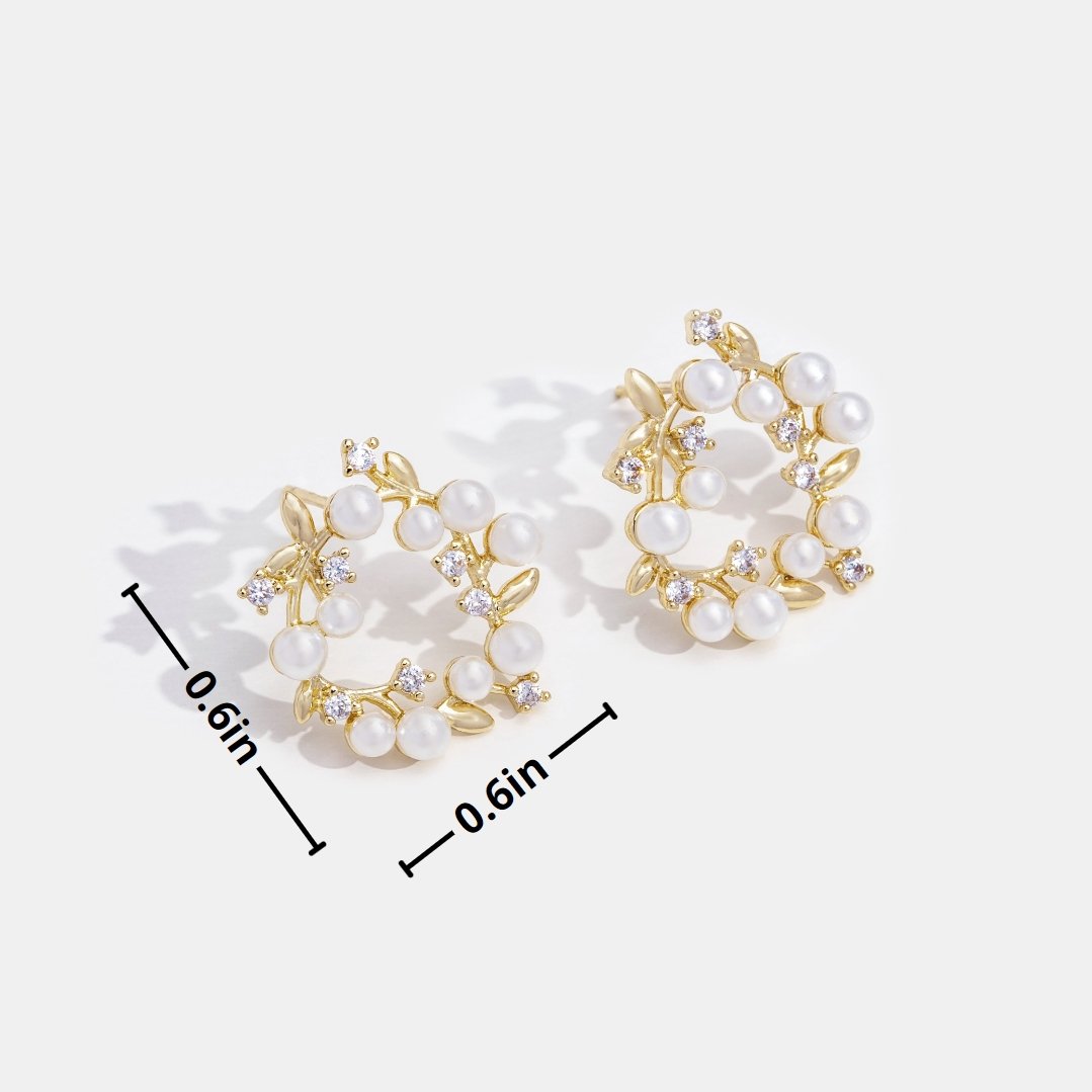 Boucles d'oreilles couronne de perles et de cristaux