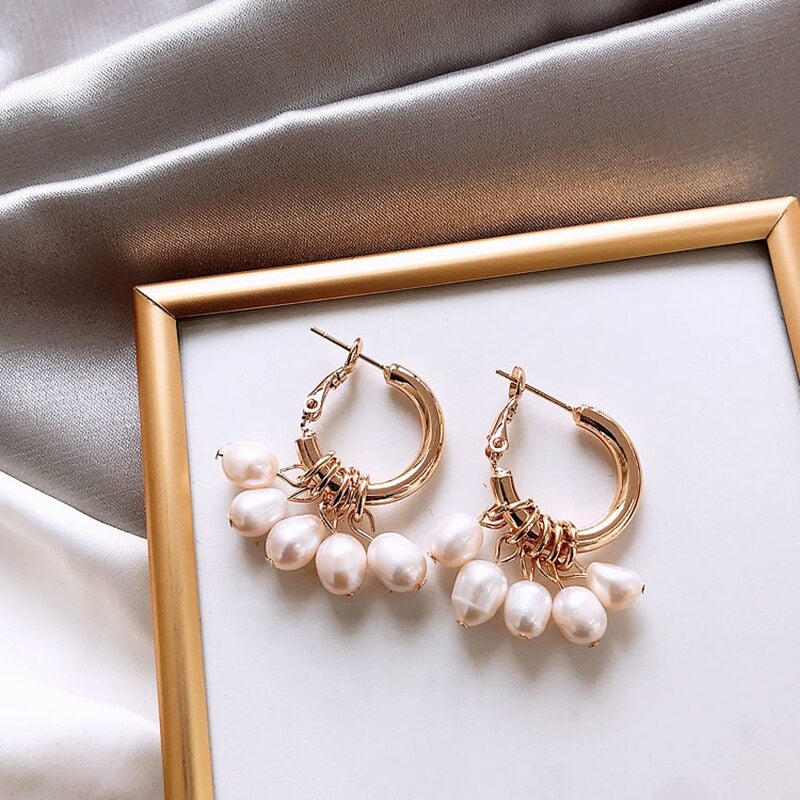 Pearl Hoop Earrings