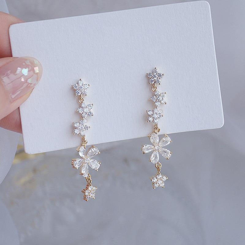 Petal Drop Crystal Earrings