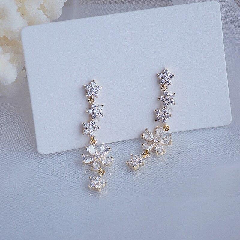 Petal Drop Crystal Earrings