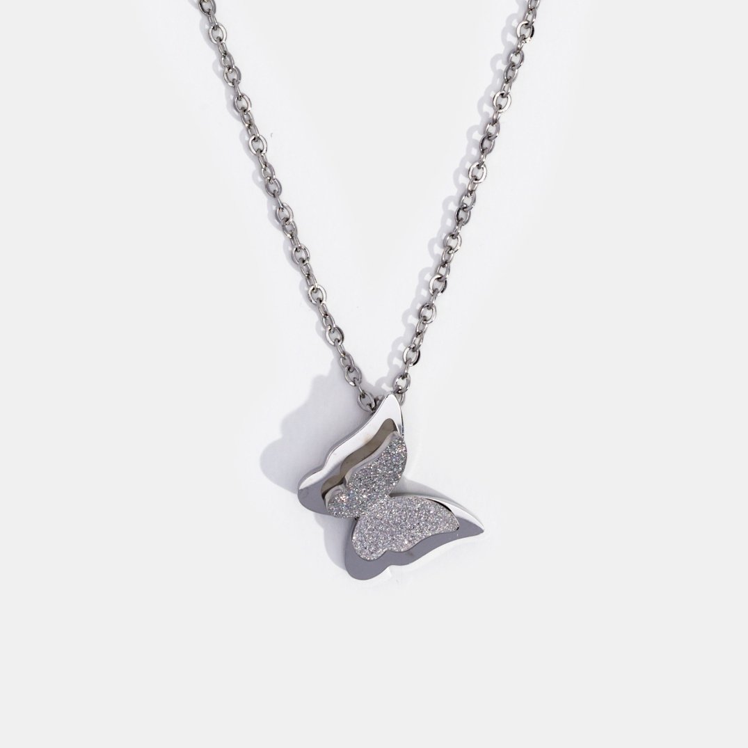 Primrose Butterfly Silver Necklace