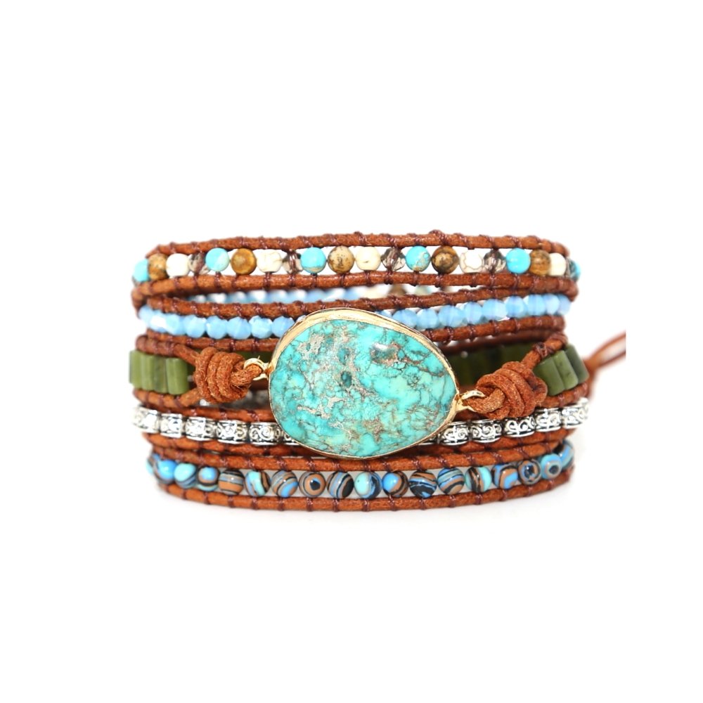 Protection Turquoise Stone Wrap Bracelet