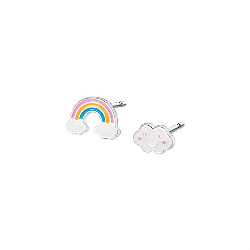 Boucles d'oreilles arc-en-ciel et nuage