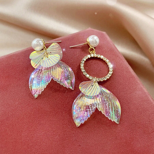 Rainbow Mermaid Tail Earrings