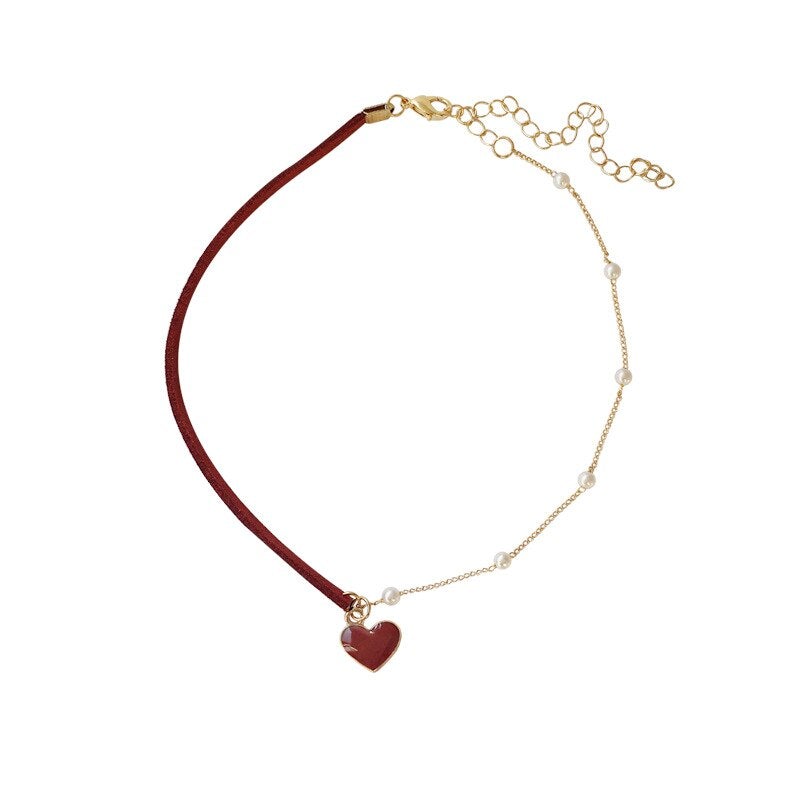 Red Heart Pearl Choker