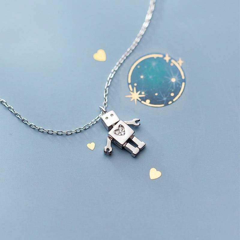 Robot 925 Sterling Silver Necklace