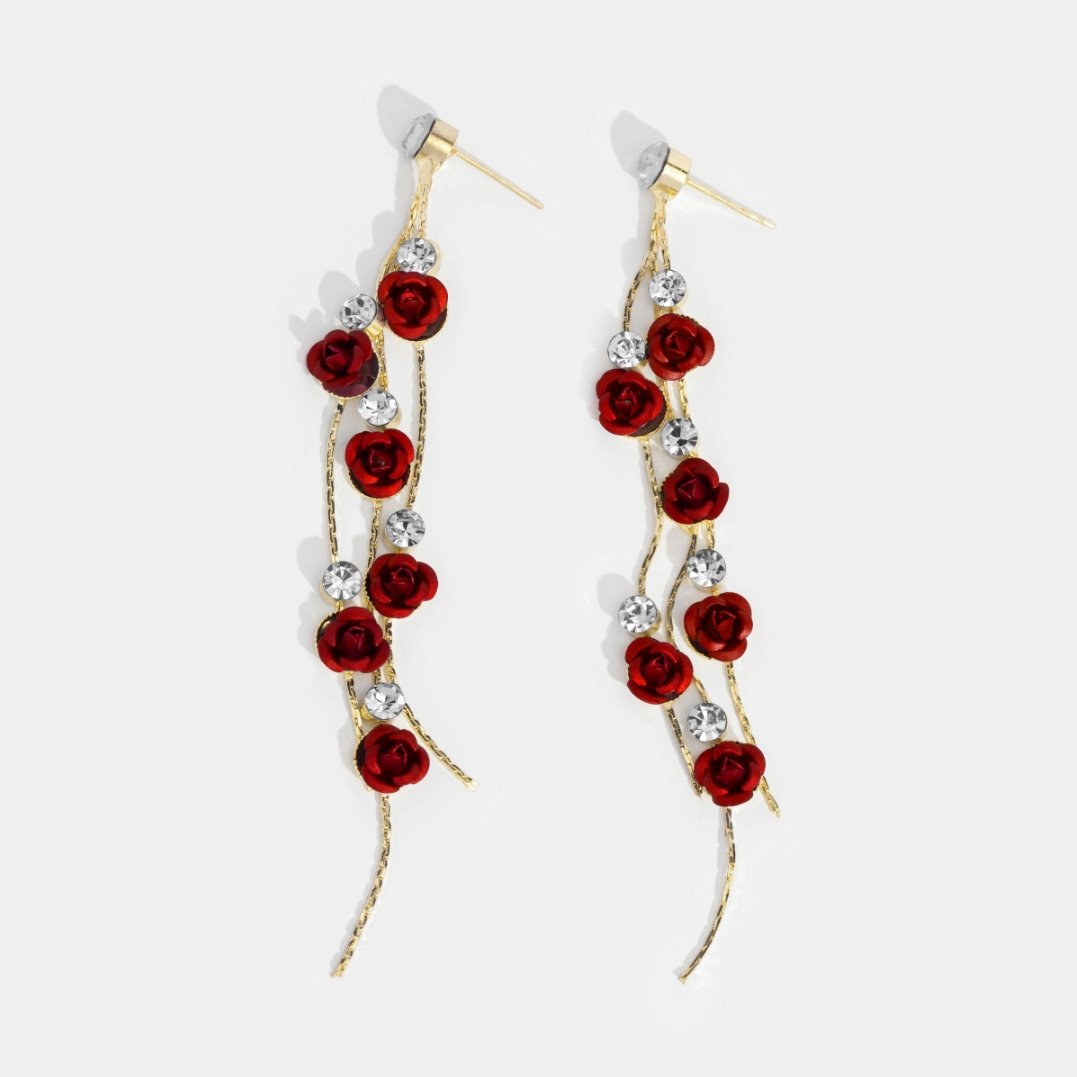 Rose Flower Drop Earrings