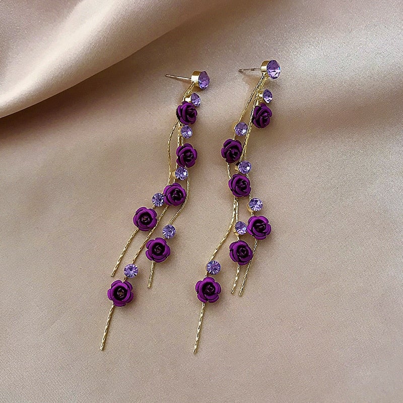 Boucles d'Oreilles Fleur Rose