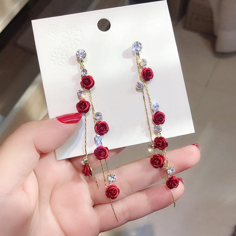 Boucles d'Oreilles Fleur Rose