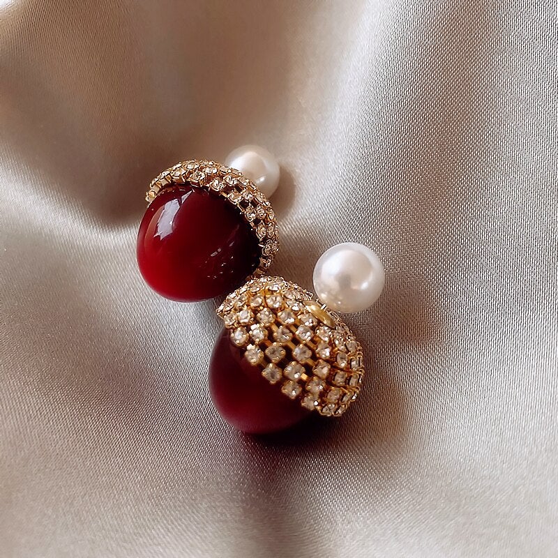 Rouge Cherry Pearl Earrings