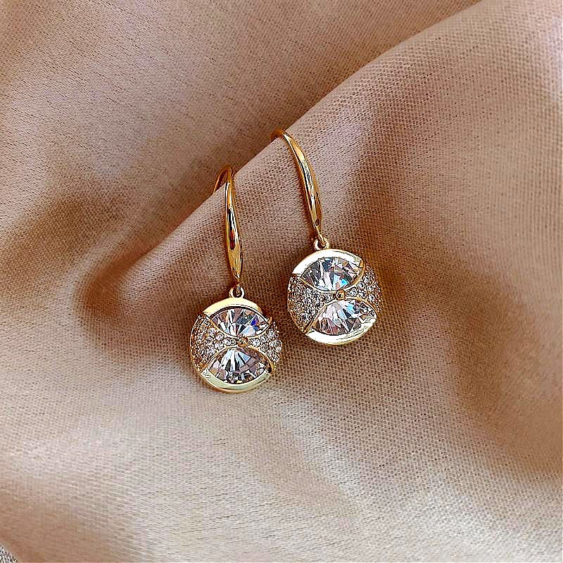 Boucles d'oreilles rondes en cristal