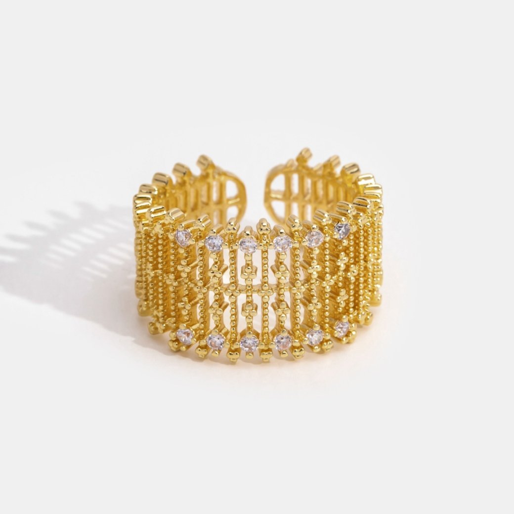 Bague Sabrina Gold Crystal Mesh