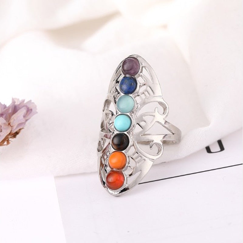 Seven Chakra Gemstone Ring