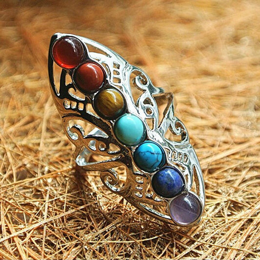 Seven Chakra Gemstone Ring