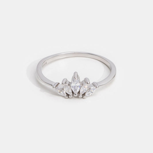 Bague couronne de cristal d'Athéna en argent