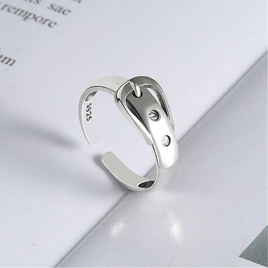 Silver Belt Buckle Ring