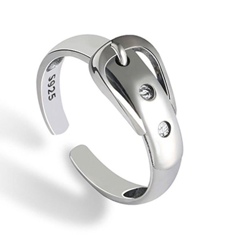 Silver Belt Buckle Ring