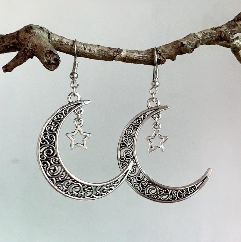 Boucles d'oreilles Argent Croissant de Lune