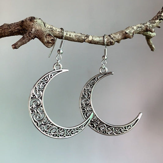 Boucles d'oreilles Argent Croissant de Lune