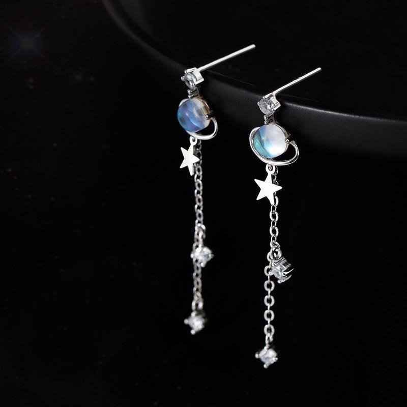 Pendants d'oreilles en argent Galaxy