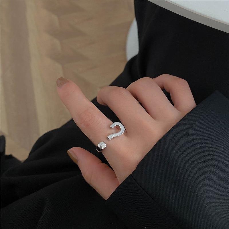 Silver Question Mark Ring