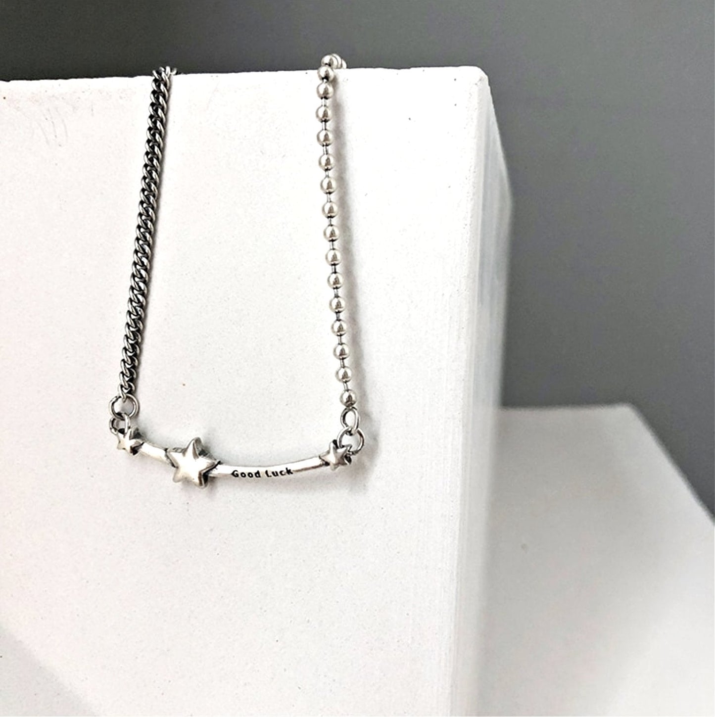 Silver Smile Necklace Set