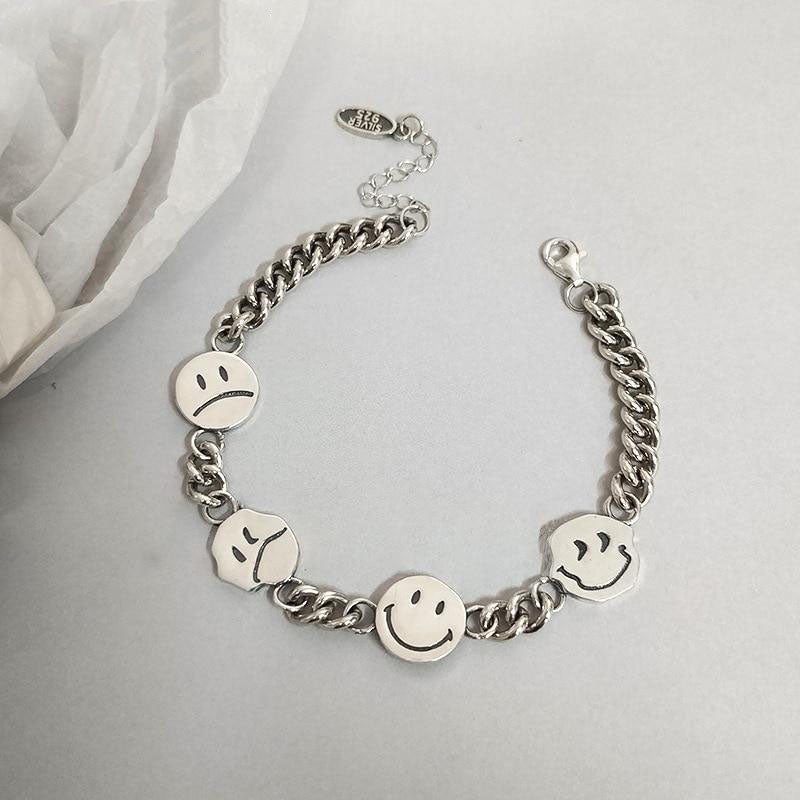 Silver Smiley Charm Bracelet