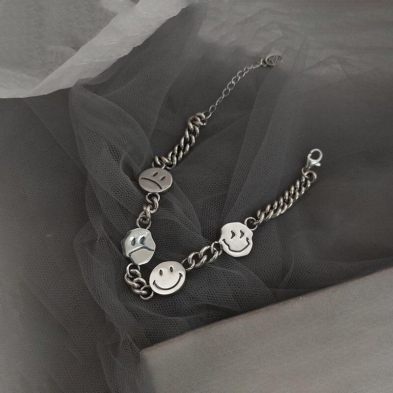 Silver Smiley Charm Bracelet