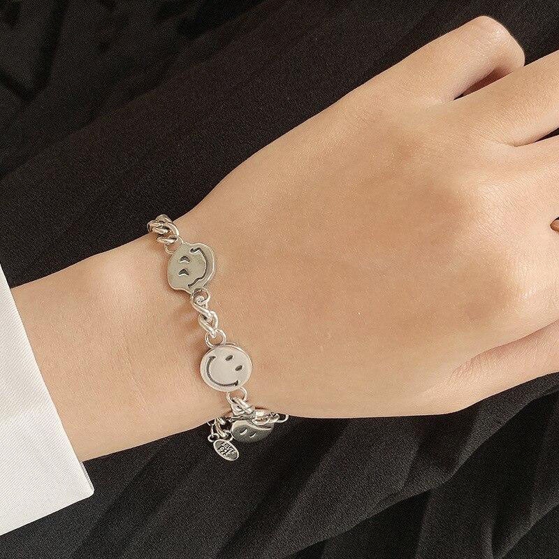 Silver Smiley Charm Bracelet