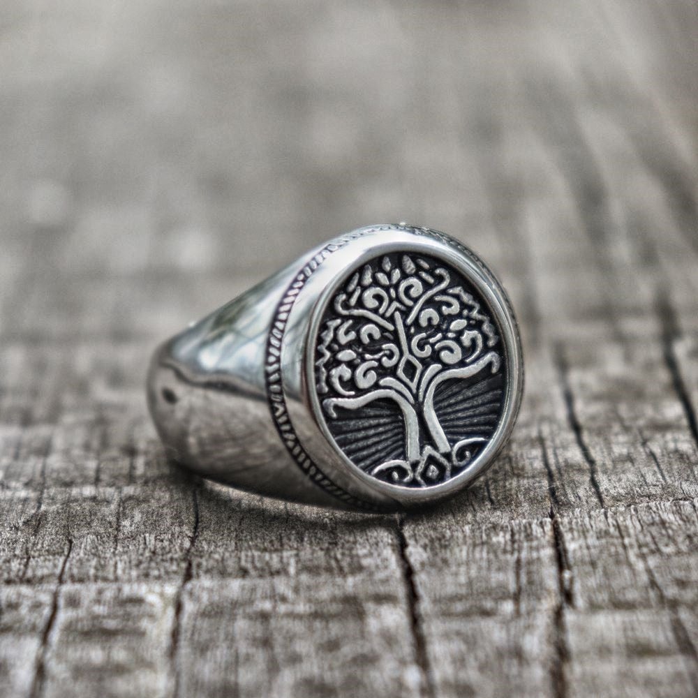 Silver Tree Of Life Signet Ring