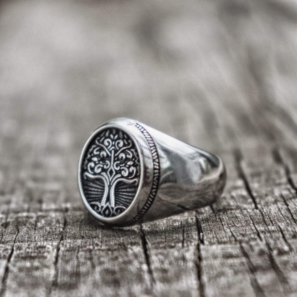 Silver Tree Of Life Signet Ring