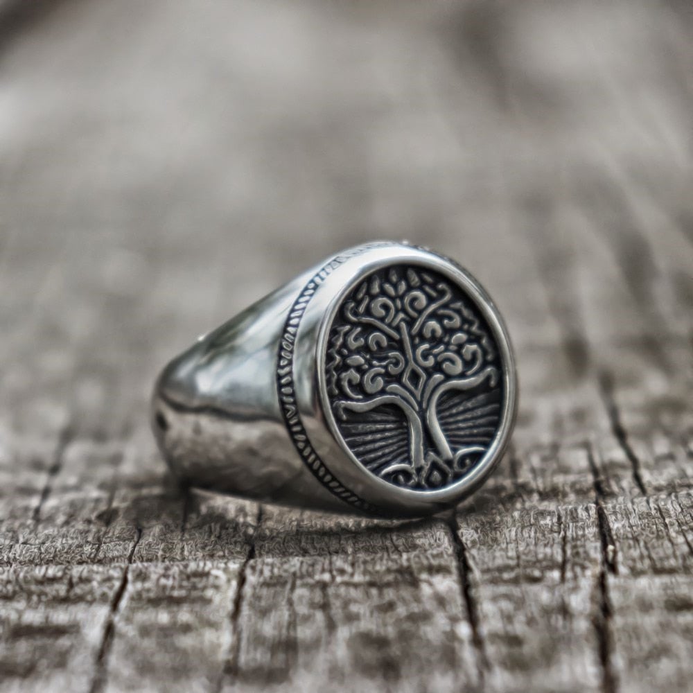 Silver Tree Of Life Signet Ring