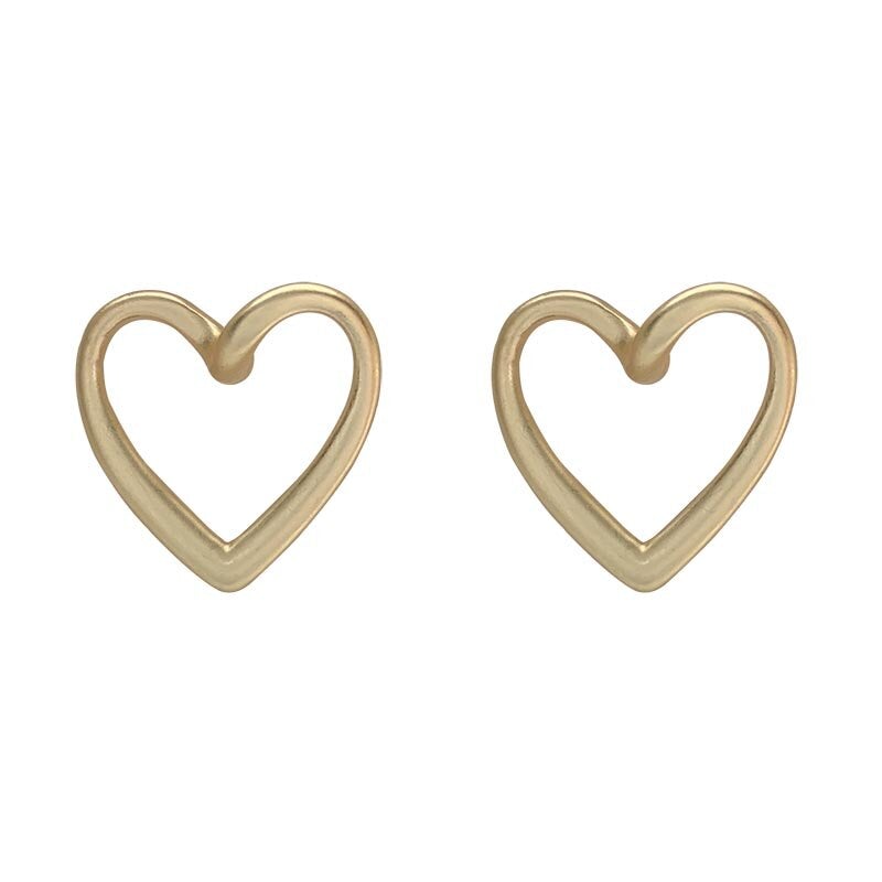 Simple Heart Gold Earrings