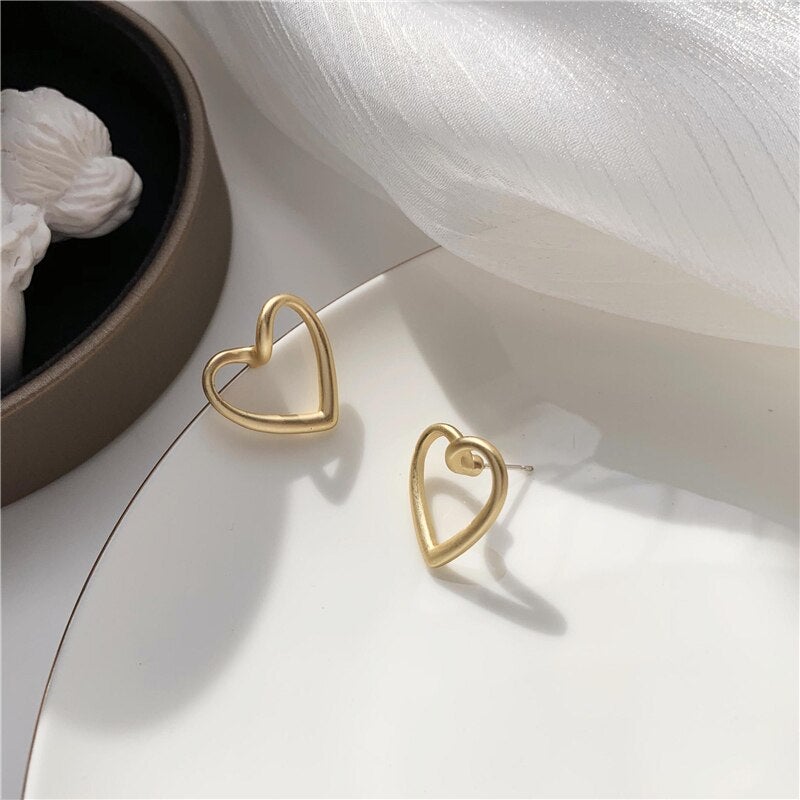 Boucles d'Oreilles Or Simple Coeur