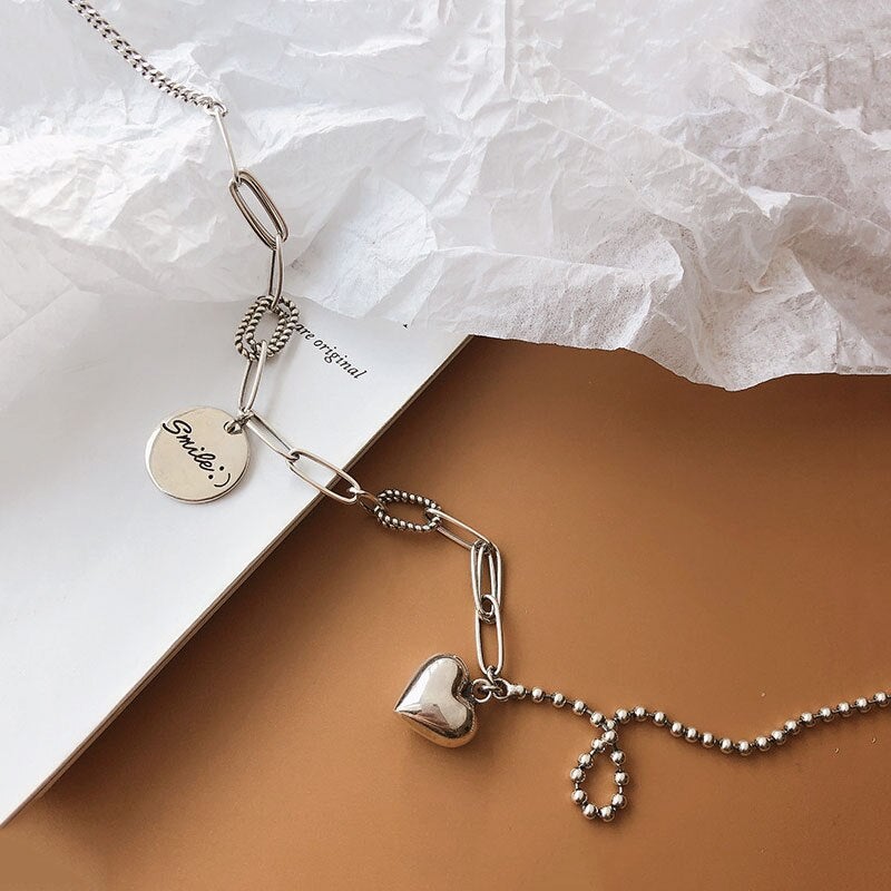 Smile & Heart Charm Necklace