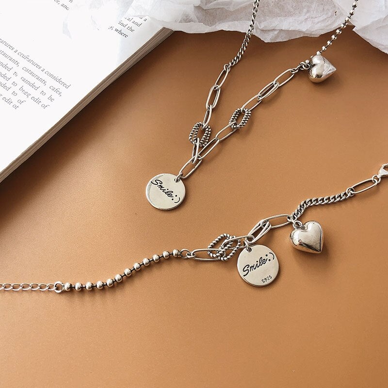 Smile & Heart Charm Necklace