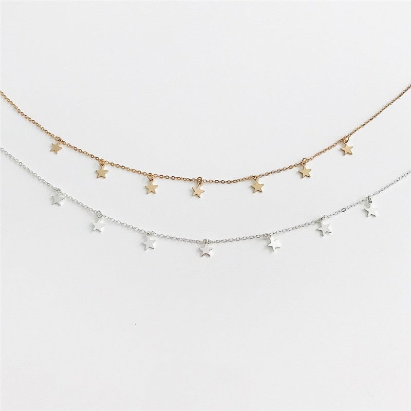 Star Pendant Choker Necklace