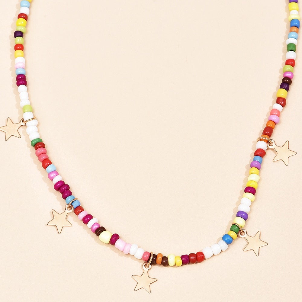 Starry-Eyed Beaded Necklace