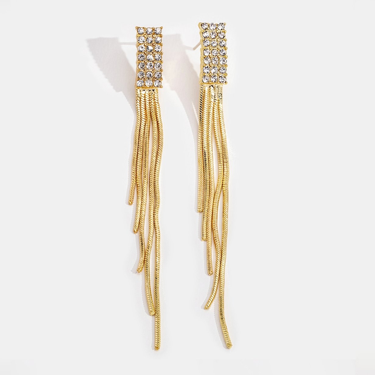 Statement Crystal Tassel Earrings