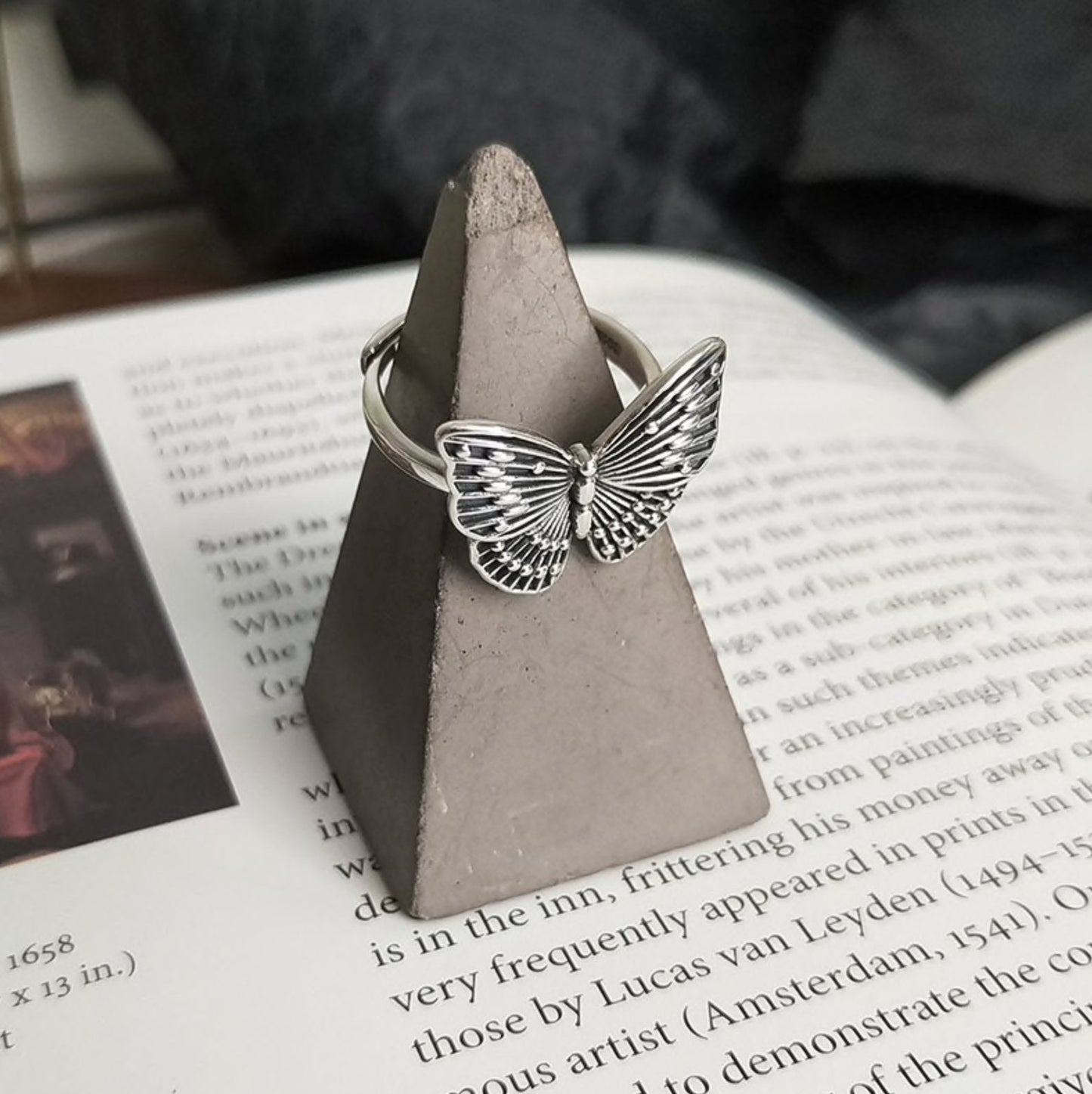 Bague papillon en argent sterling