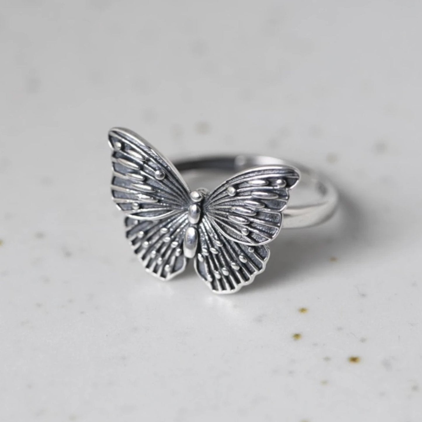 Bague papillon en argent sterling