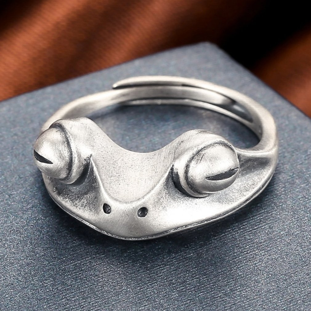 Sterling Silver Grumpy Frog Ring