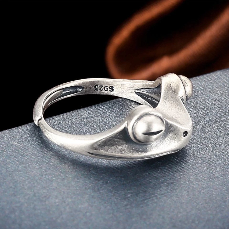 Sterling Silver Grumpy Frog Ring